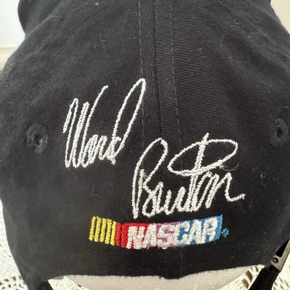 Nascar Cat Racing Cap Hat Mens Adjustable Ward Burton Black Vtg Head To Toe New